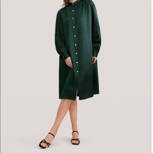 Royal blue lily silk dress with mother or pearl buttons (without belt).